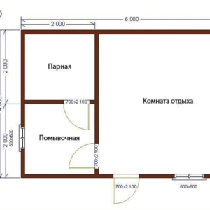 Баня 4х6 из бруса 150х100 под усадку. Б-29