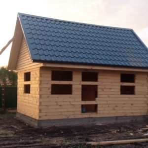 Баня 4х6 из бруса 150х100 под усадку. Б-29