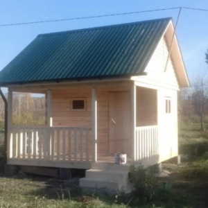 Баня 2х4 с террасой 2х4 из бруса 150х100. Б-43